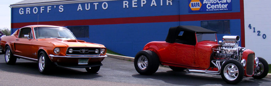 Car show Ford Mustang and Roadster